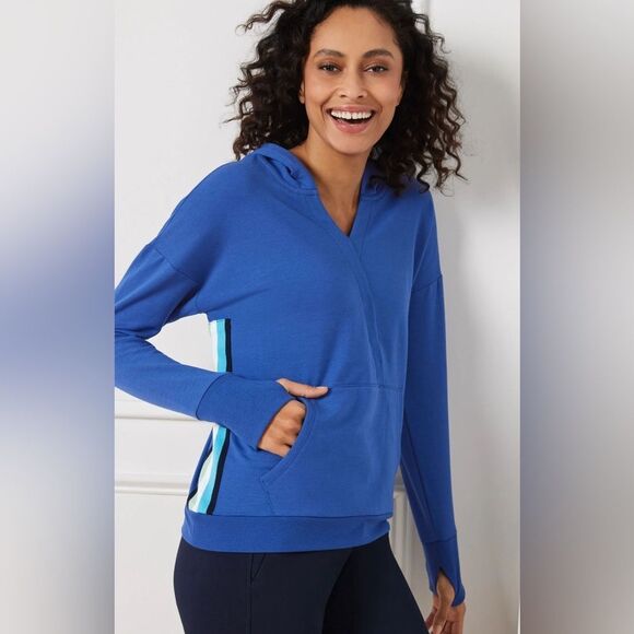 TALBOTS T BY TALBOTS FEATHERWEIGHT TERRY HOODED PULLOVER SIZE S - Picture 1 of 10